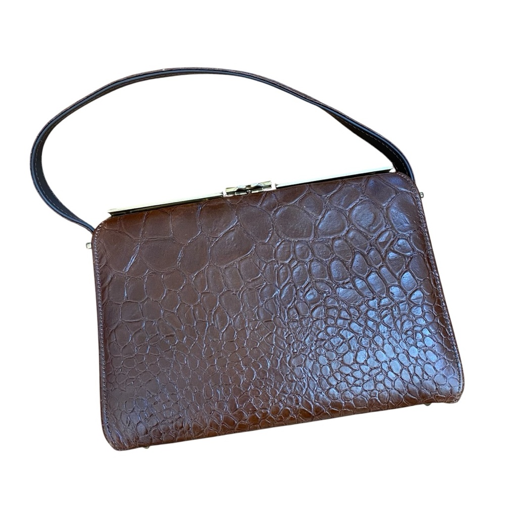 Vintage 1960s Croc Embossed Vinyl Bag